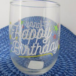 Happy Birthday 17 oz. Stemless Wine Glass